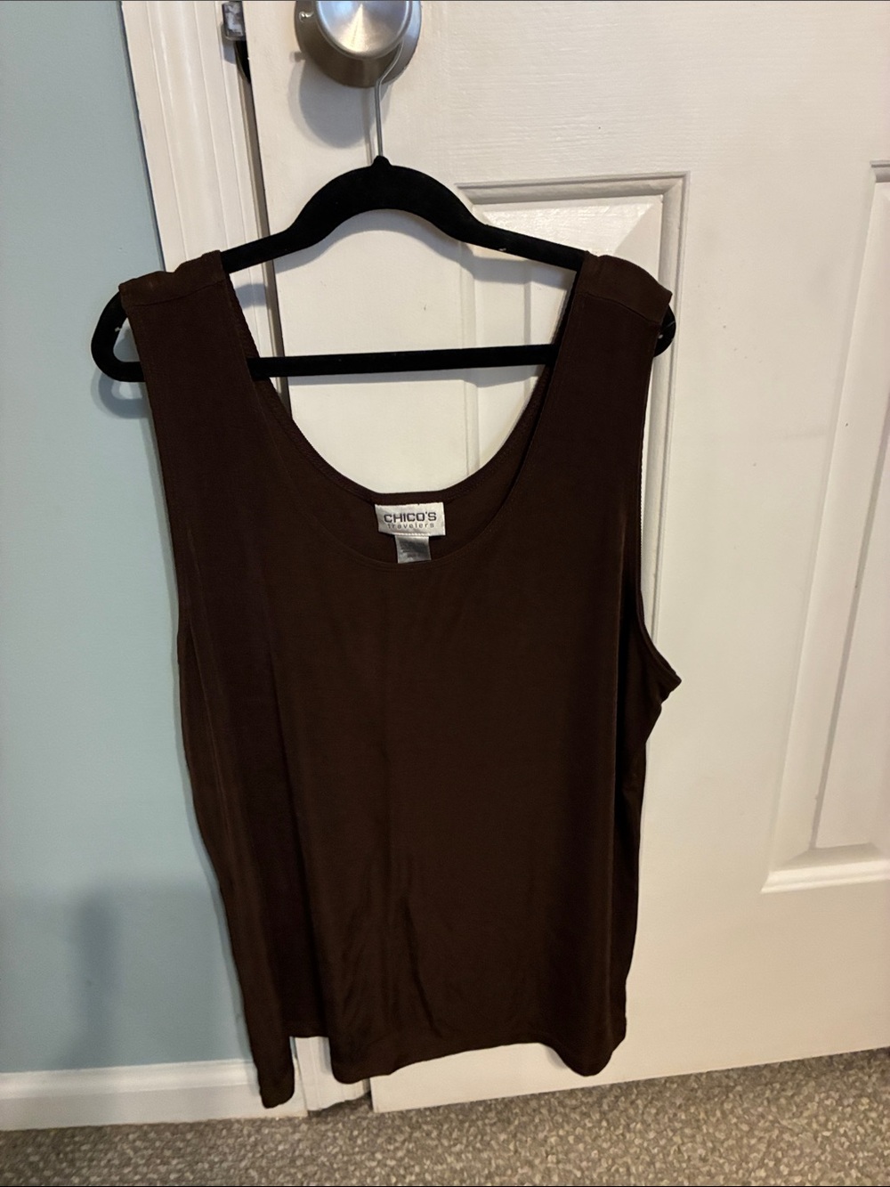 Chico's Brown Scoop Neck Sleeveless Tank Top